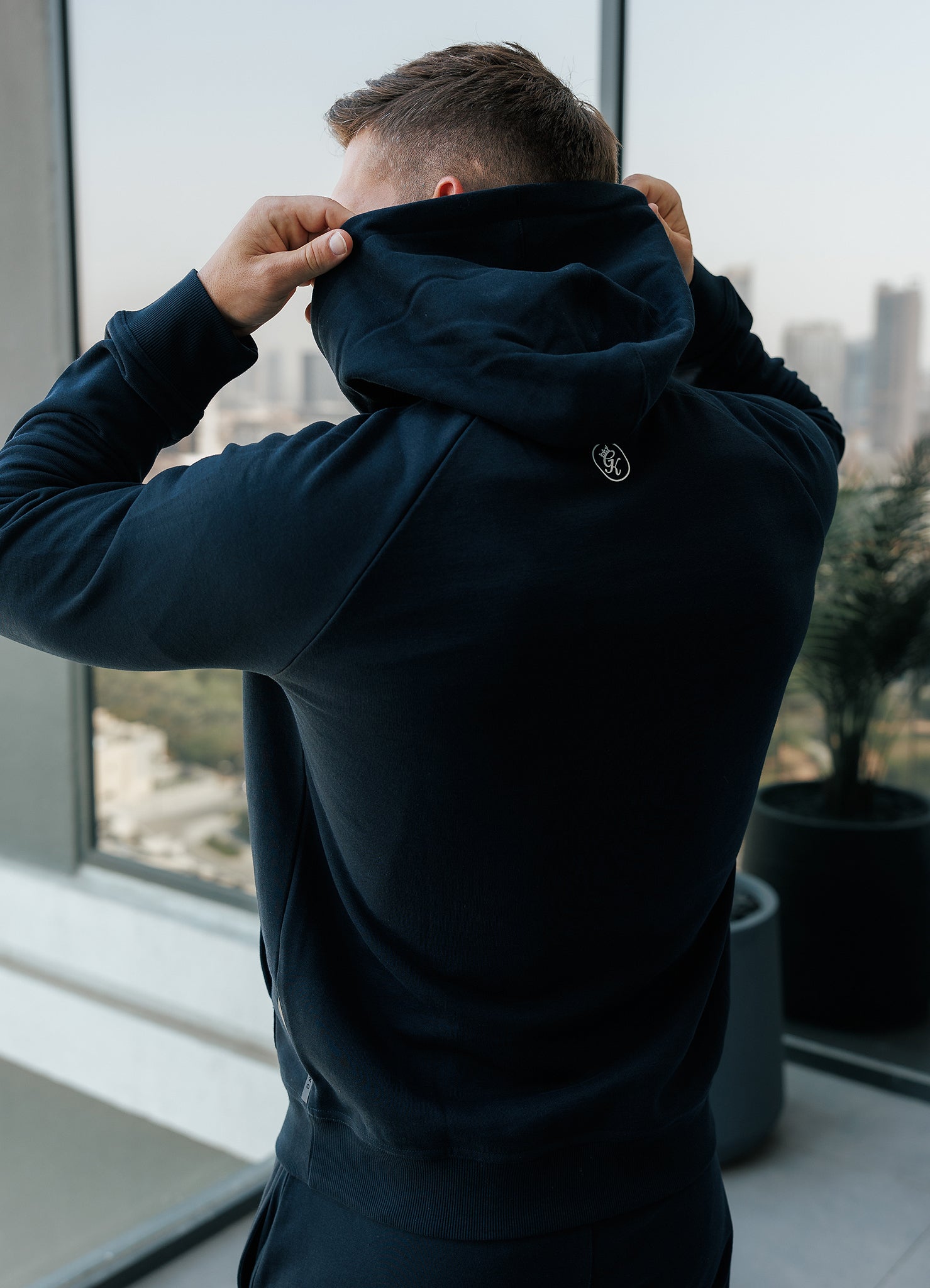 Gym King Pro Logo Hood - Navy Xs