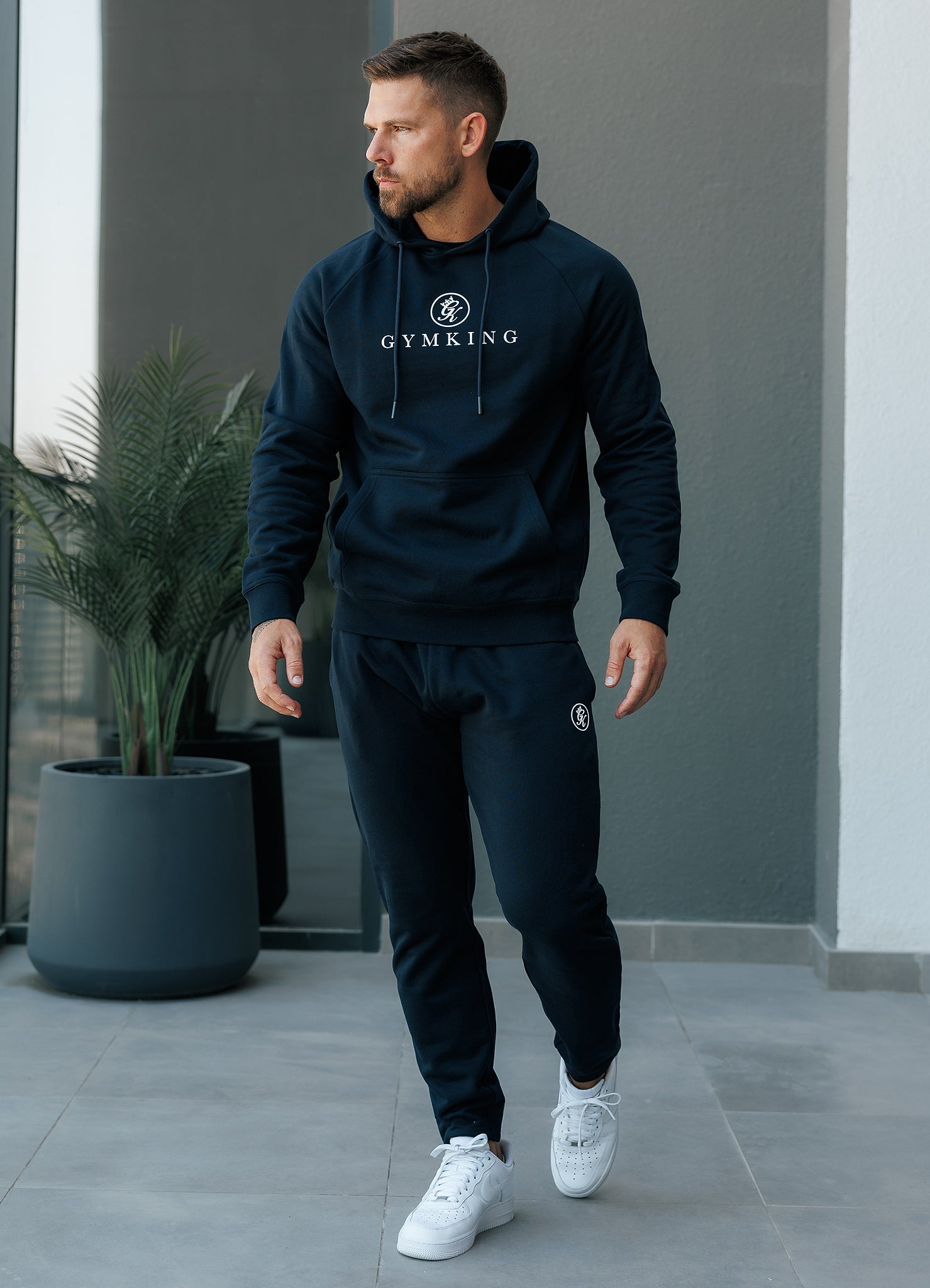 Gym King Pro Logo Hood - Navy Xs