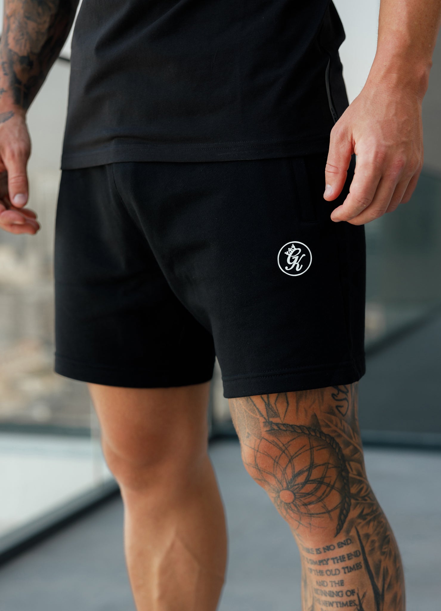 Gym King Pro Logo Jersey Short - Black S