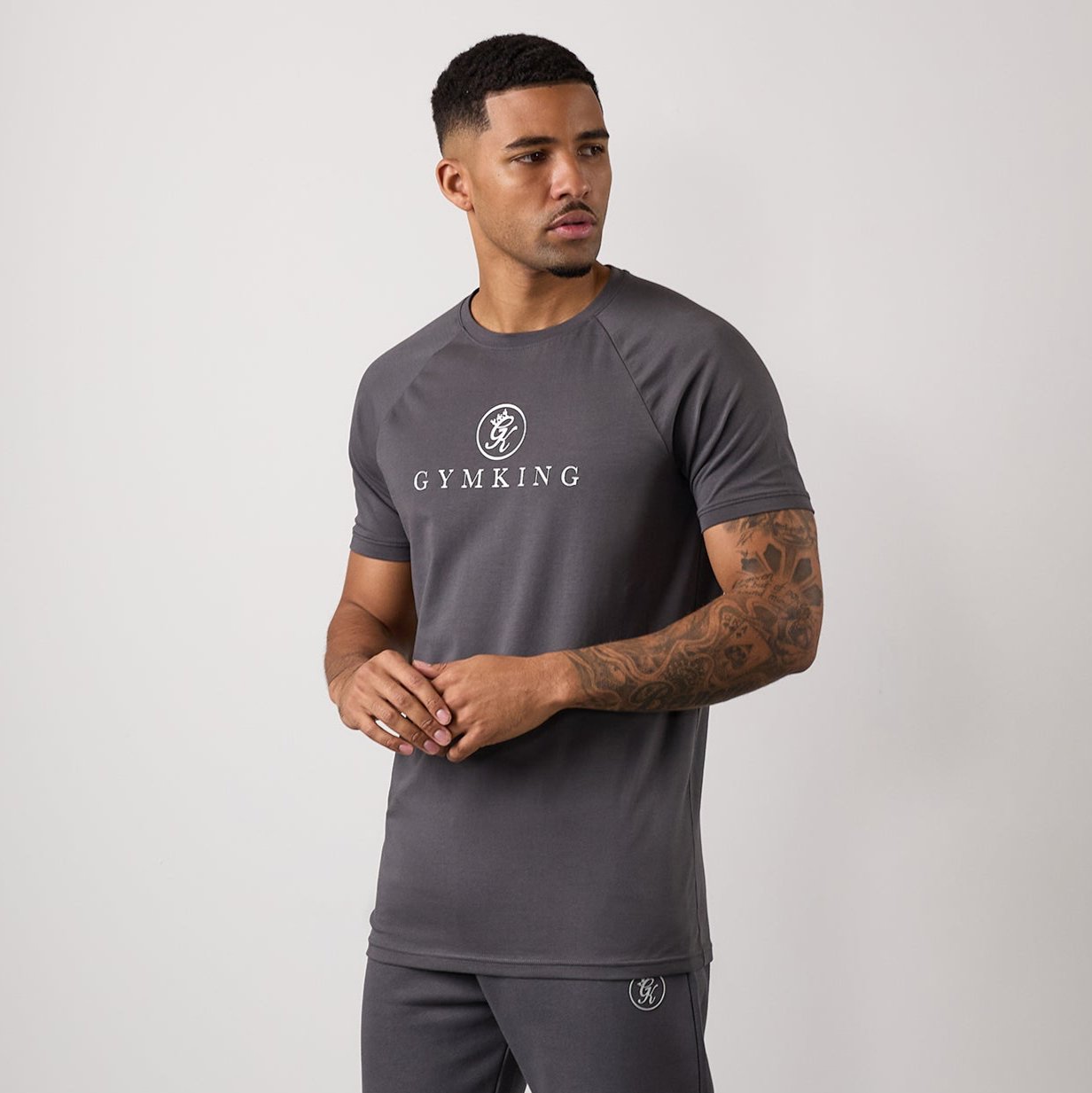 Gym King Pro Logo Jersey Tee - Graphite S