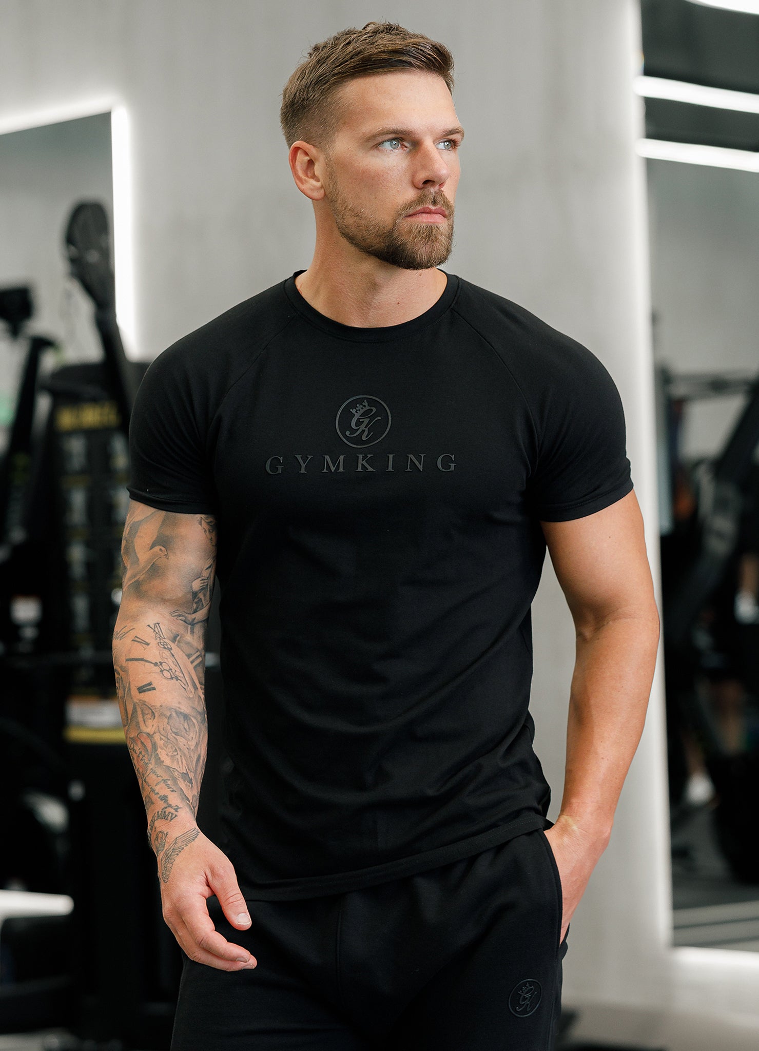 Gym King Pro Logo Tee - Black/Black Xxl