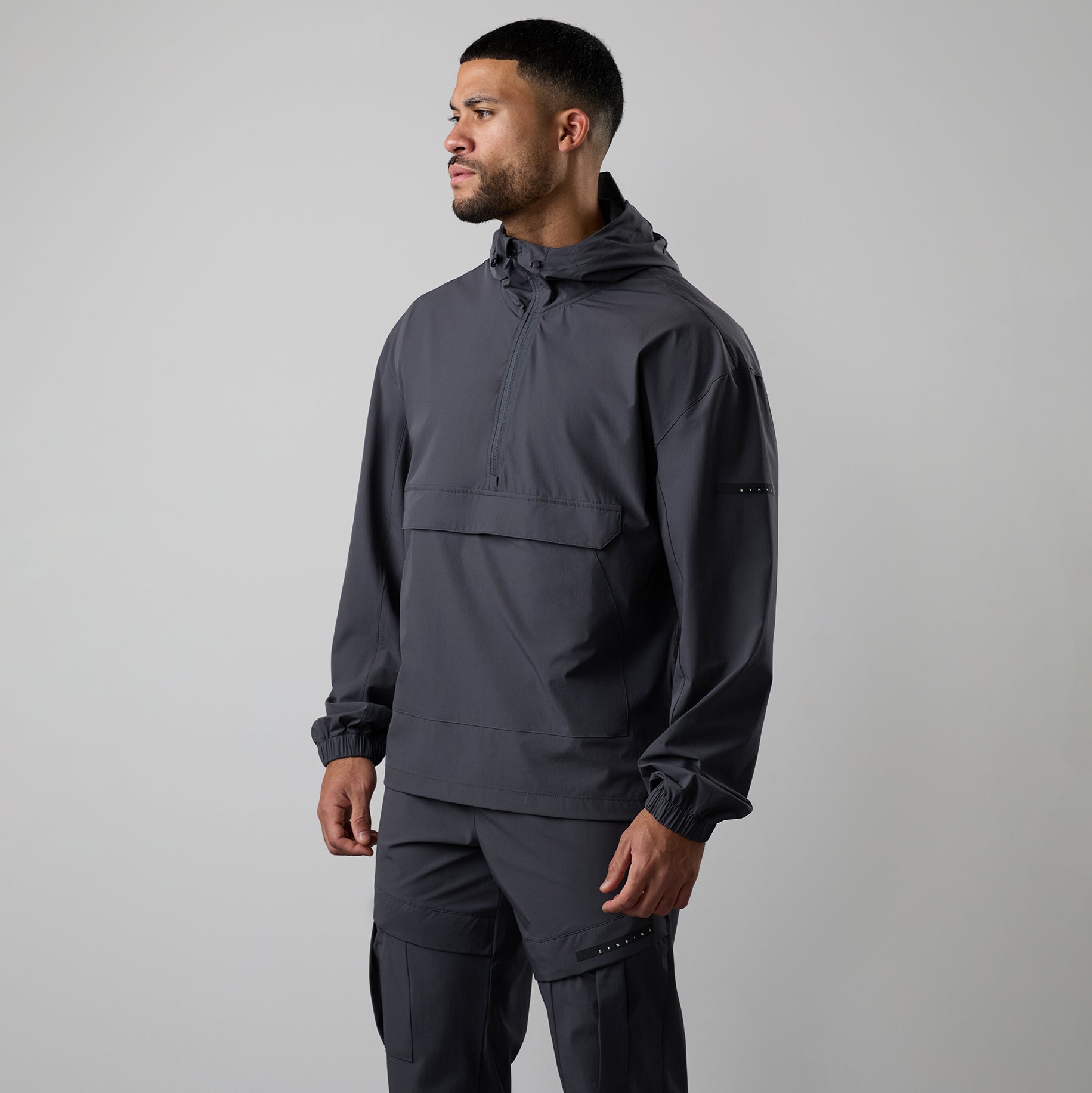 Gym King Pursuit 1/2 Zip Hood - Graphite Xs