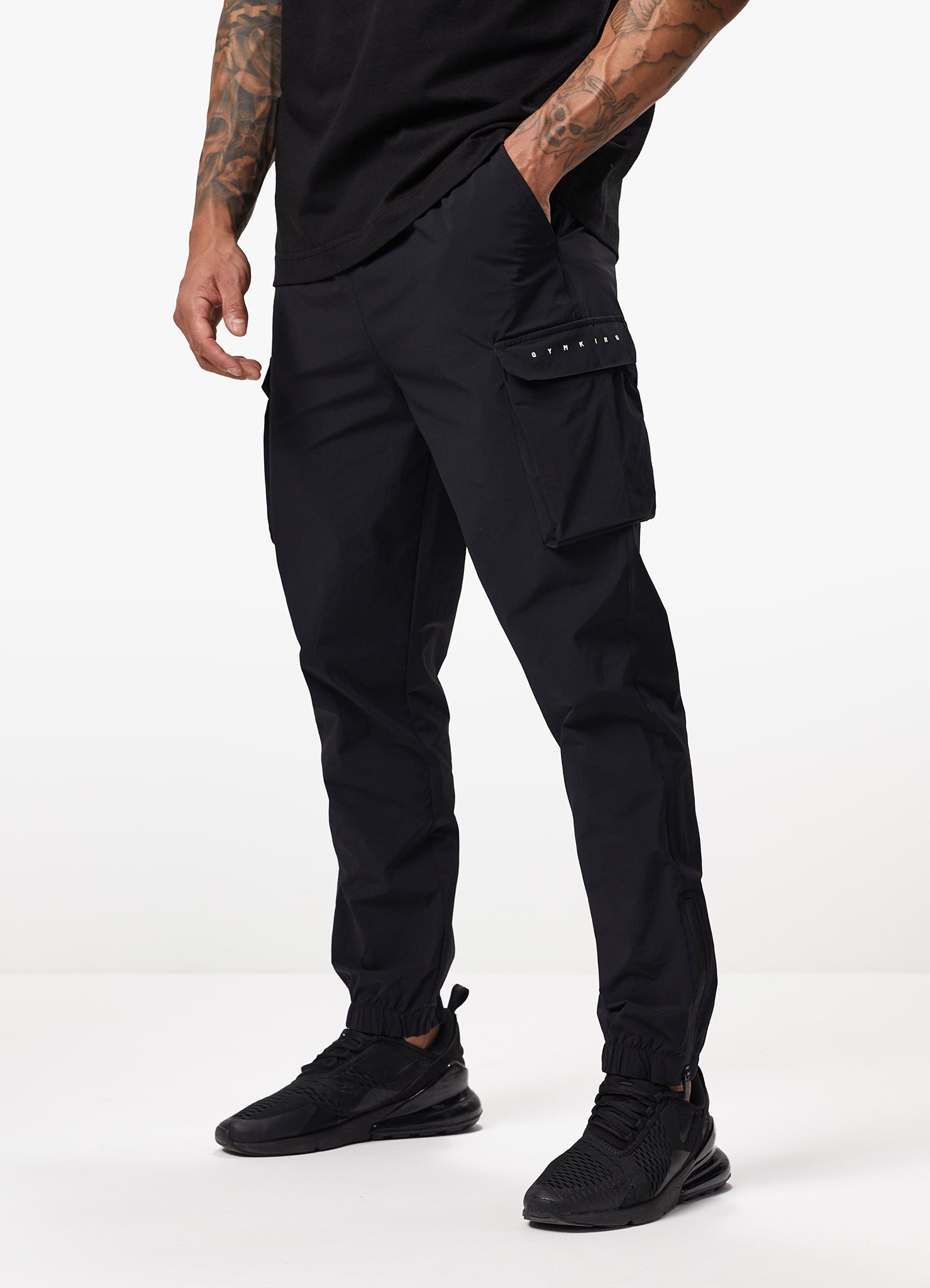 Gym King Rebellion Cargo Jogger - Black L