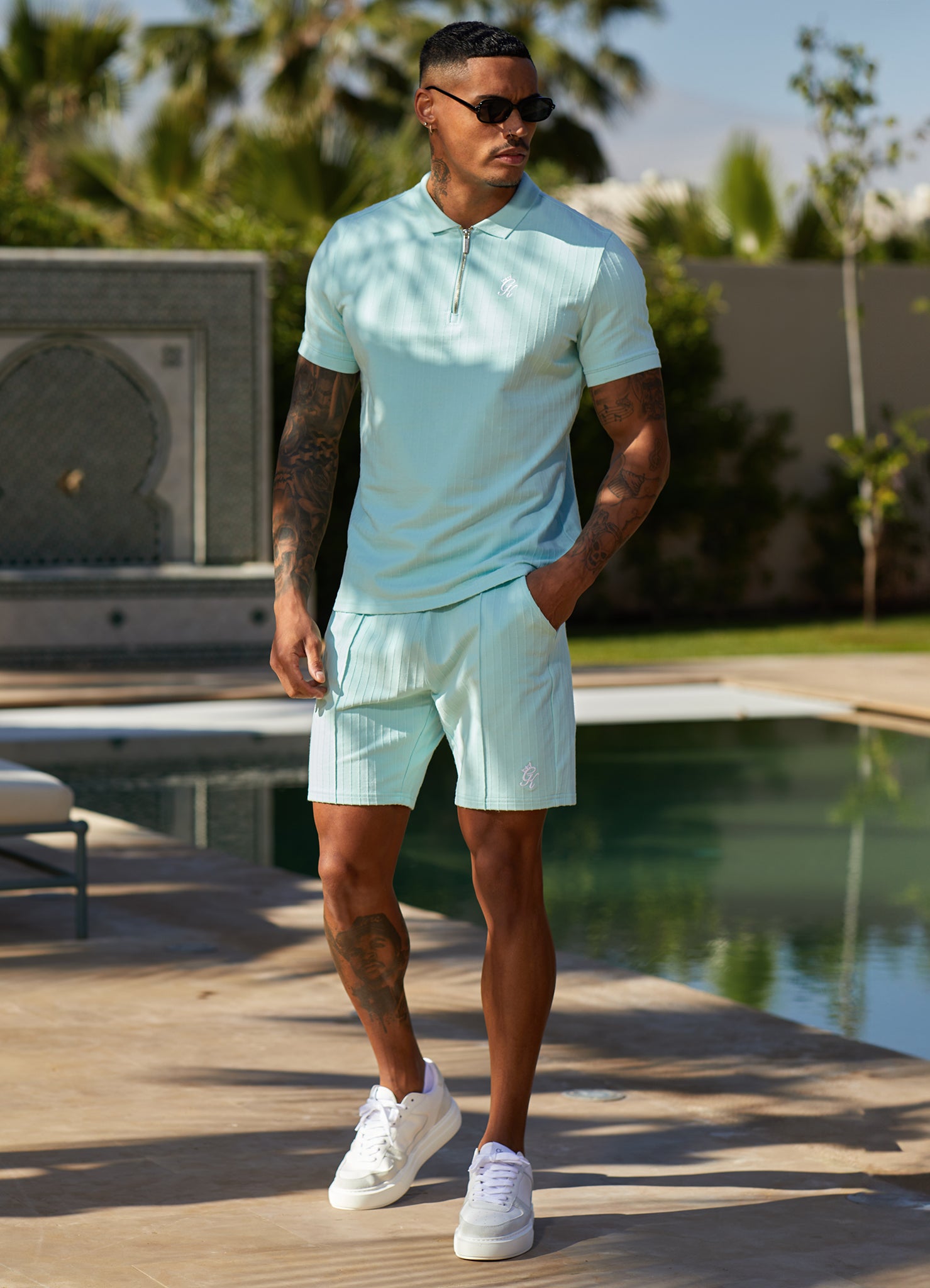 Gym King Riviera Signature Short - Aqua Sky M