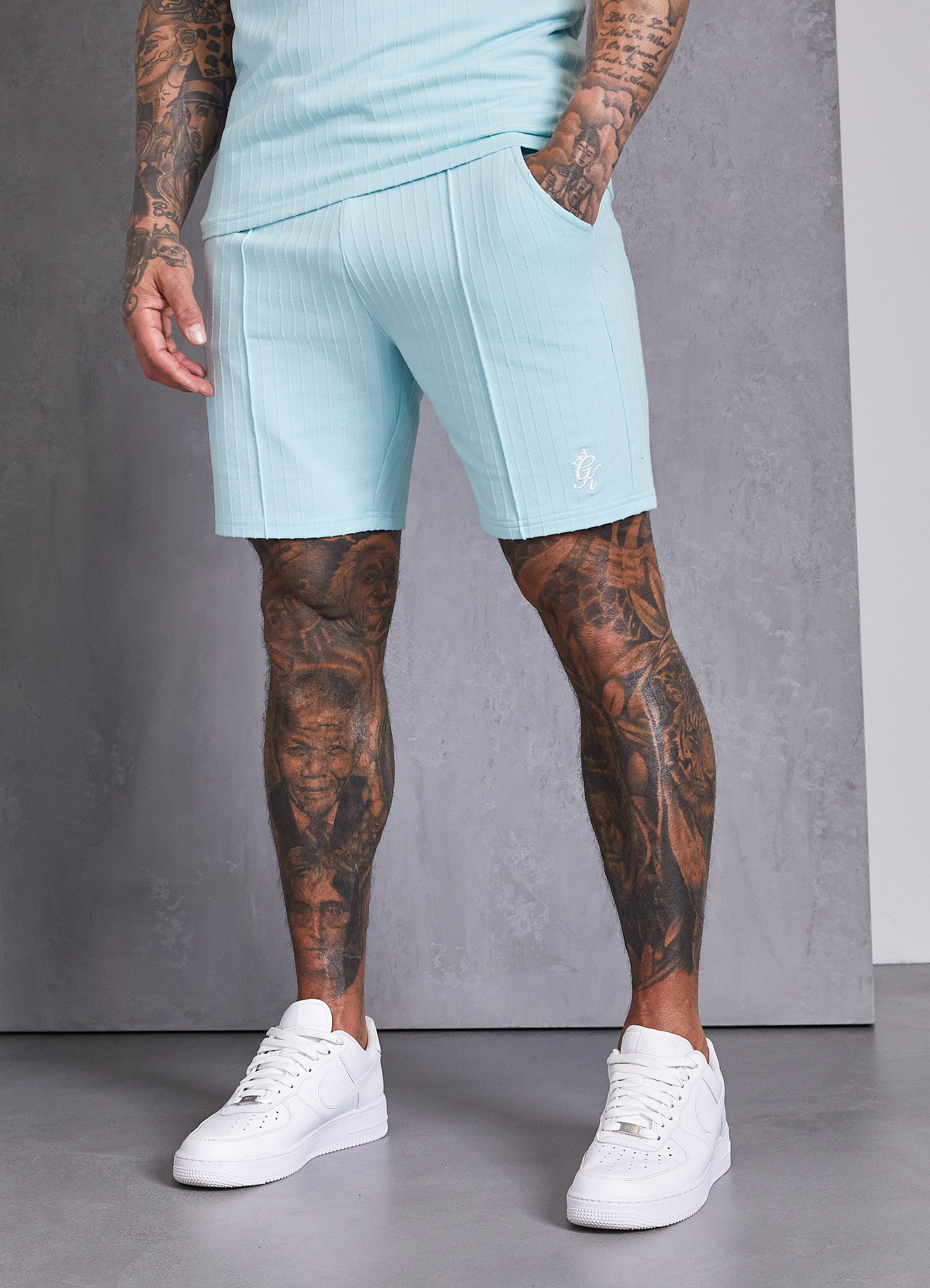 Gym King Riviera Signature Short - Aqua Sky M