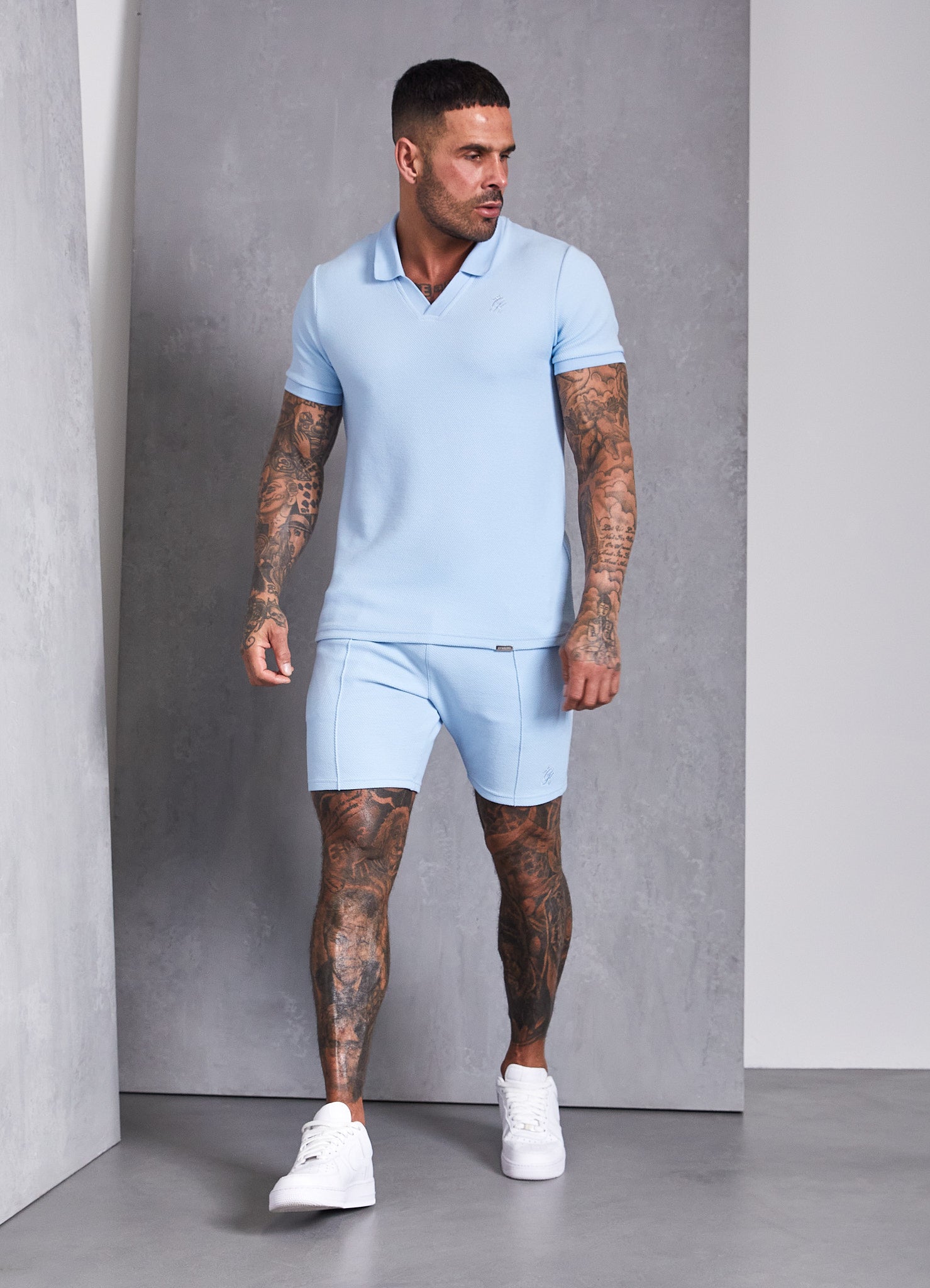 Gym King Signature Texture Short - Cloud Blue M