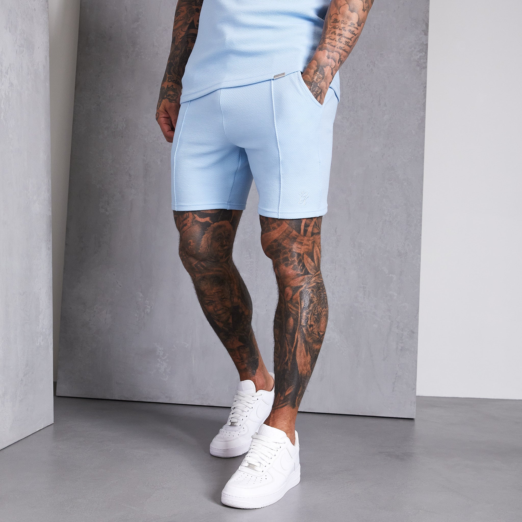 Gym King Signature Texture Short - Cloud Blue M