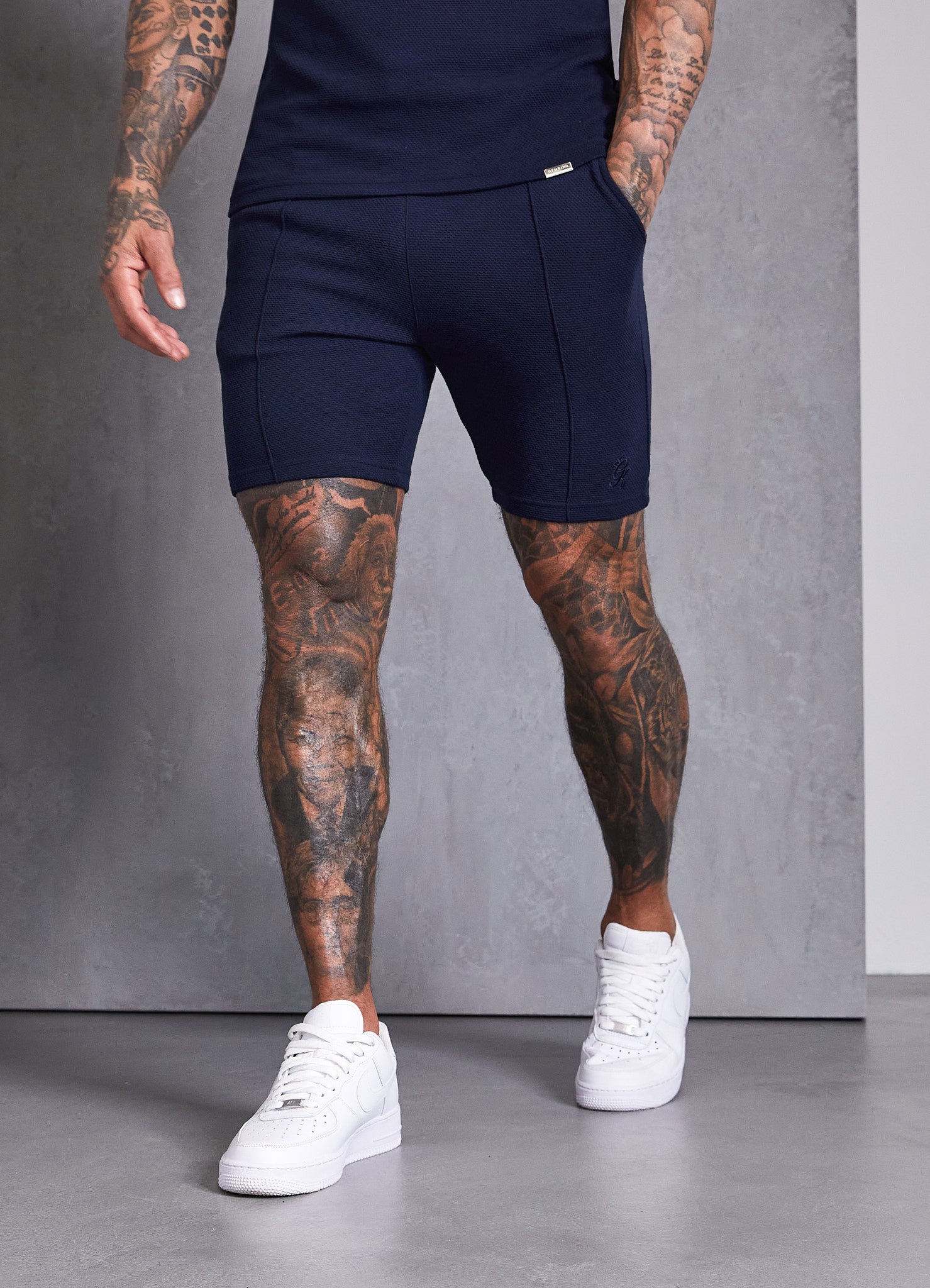 Gym King Signature Texture Short - Navy L