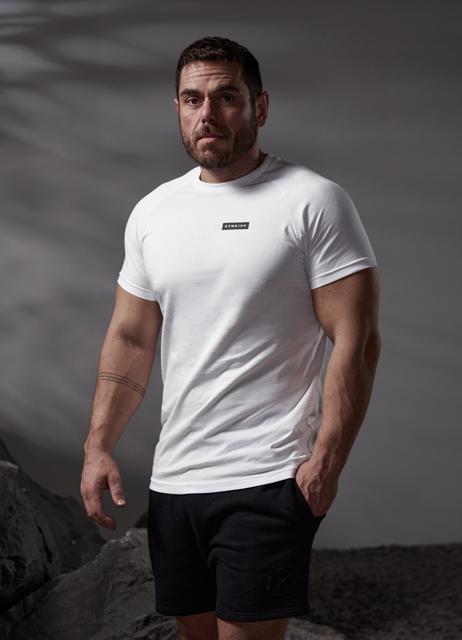 Gym King Stoic Tee - White L