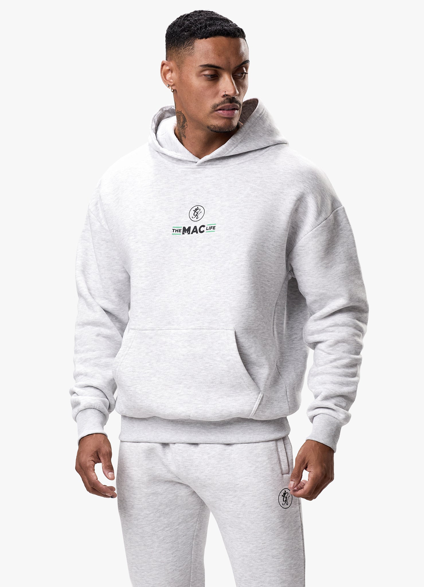 Gym King TML Fleece Hoodie - Snow Marl Xs