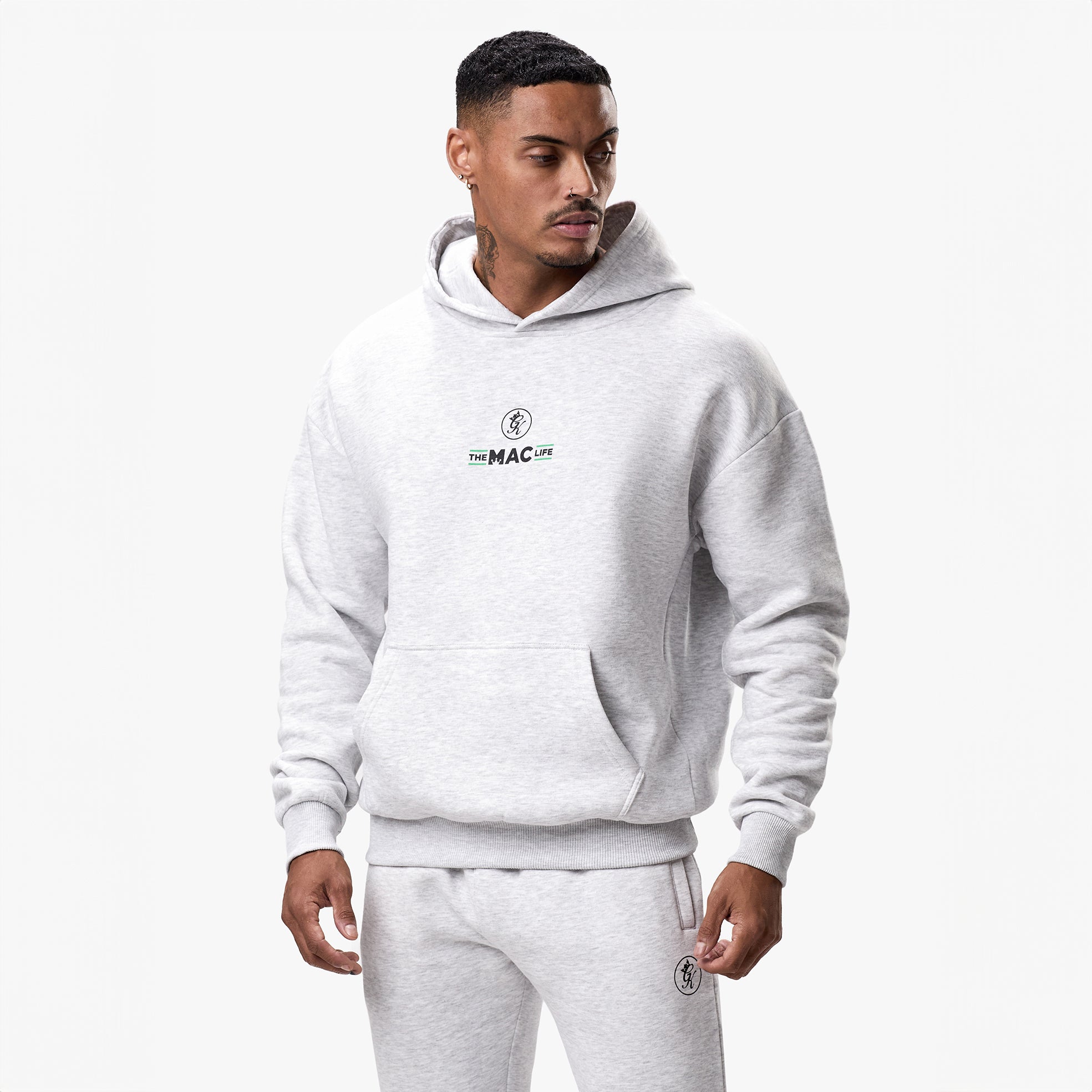 Gym King TML Fleece Hoodie - Snow Marl Xs