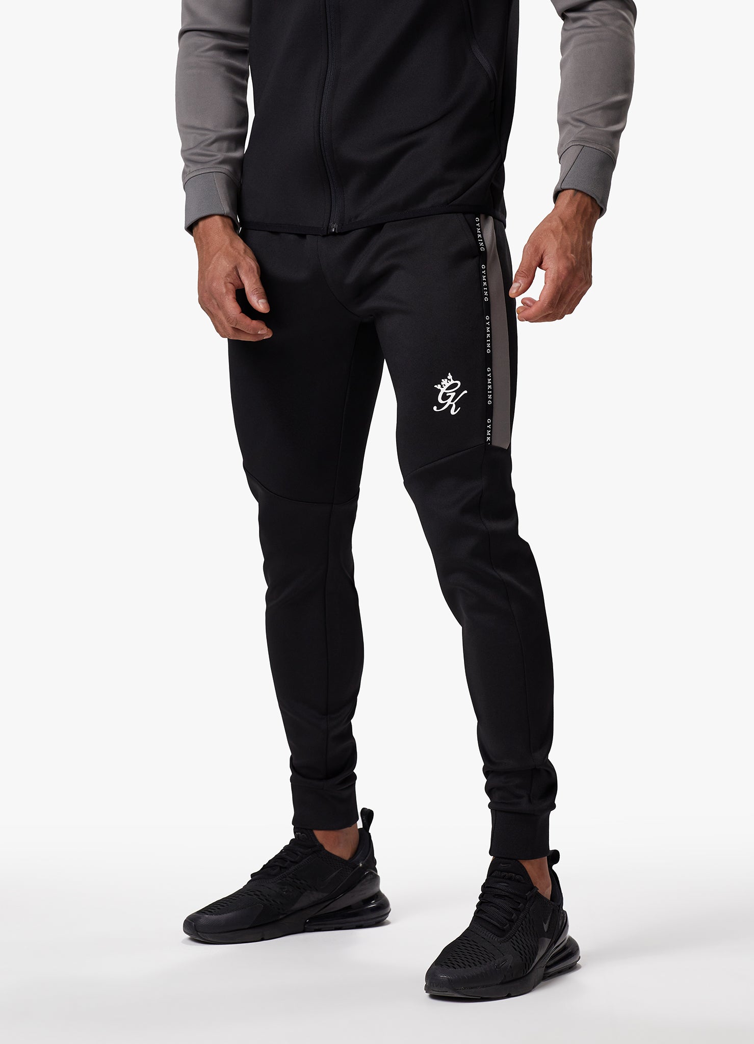 Gym King Taped Core Plus Tracksuit - Black/Steel