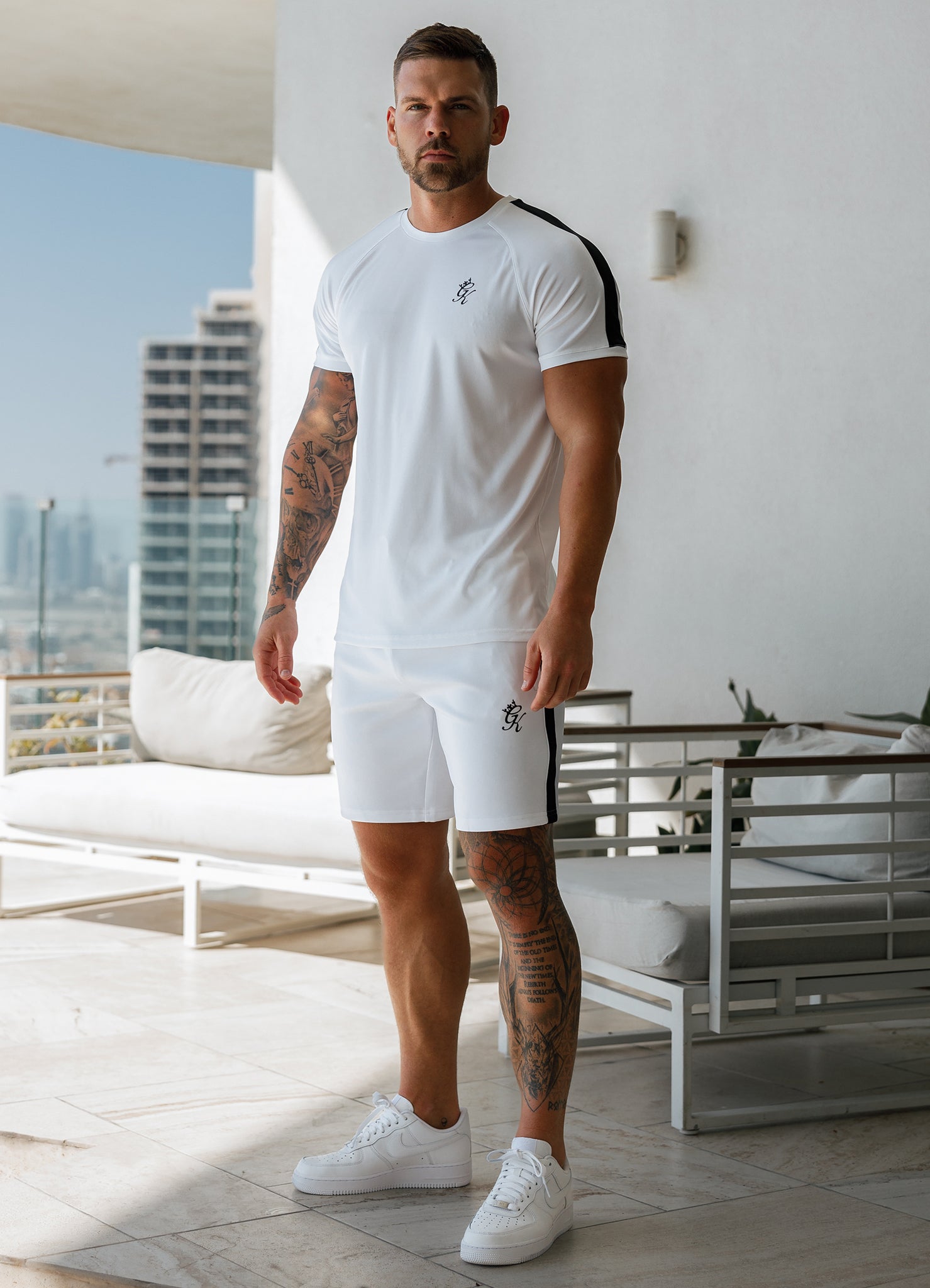 Gym King Core Plus Poly Short - White Xs