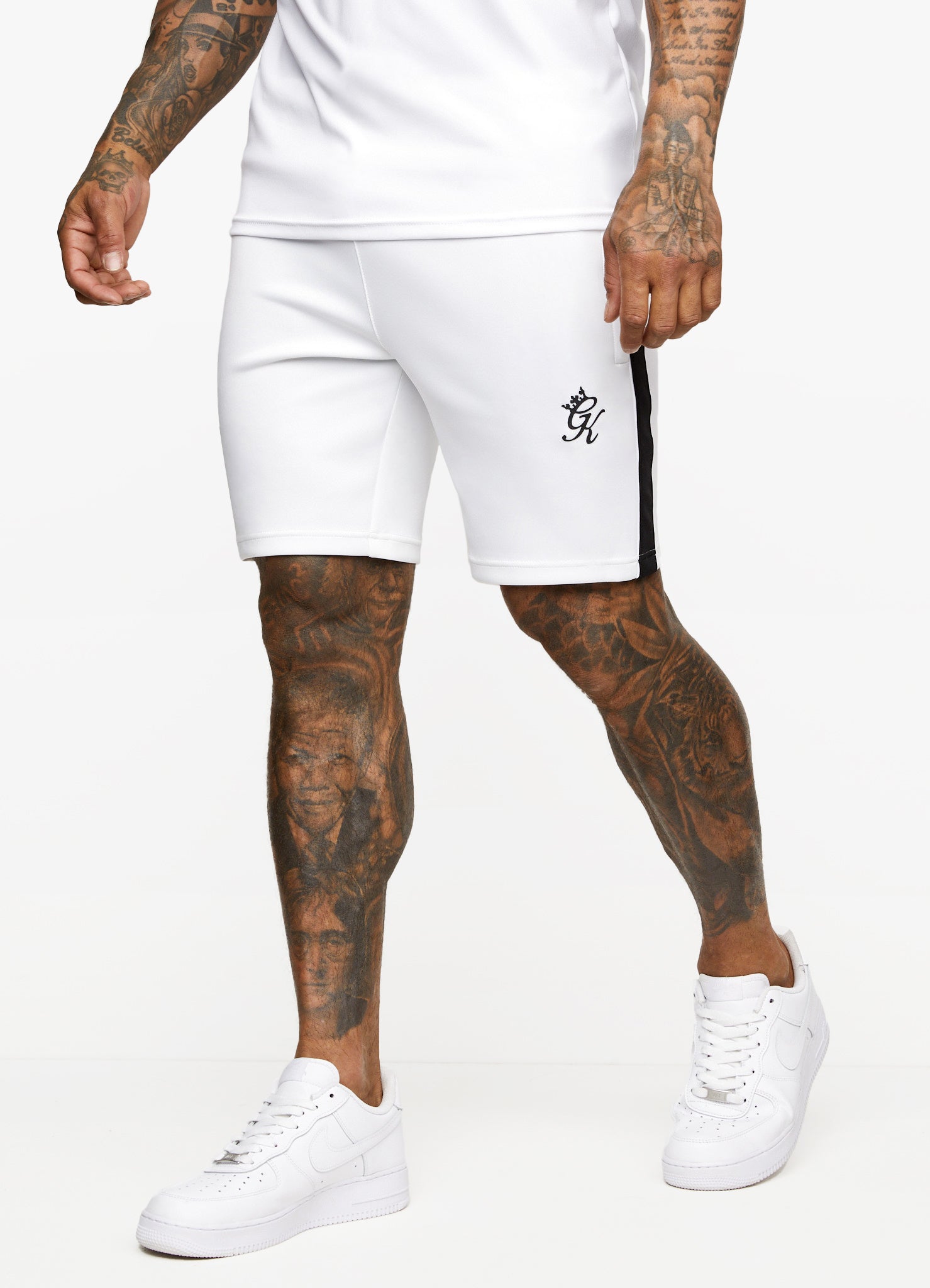 Gym King Core Plus Poly Short - White Xs