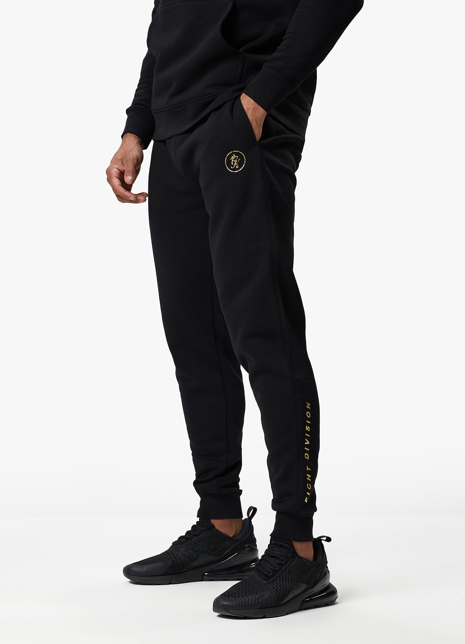 Gym King Fight Division Fleece Jogger - Black/Gold S