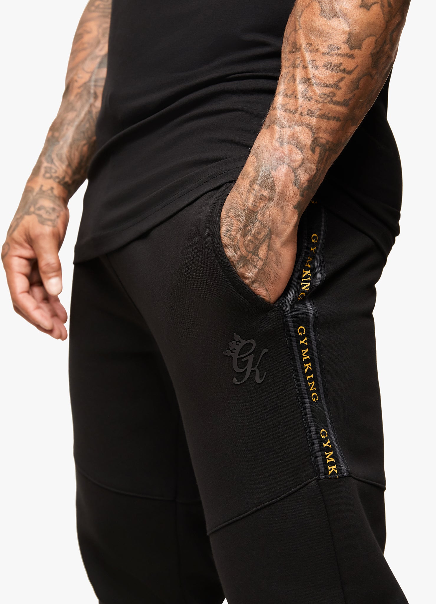 Gym King Premium Taped Jogger - Black/Gold Xxl