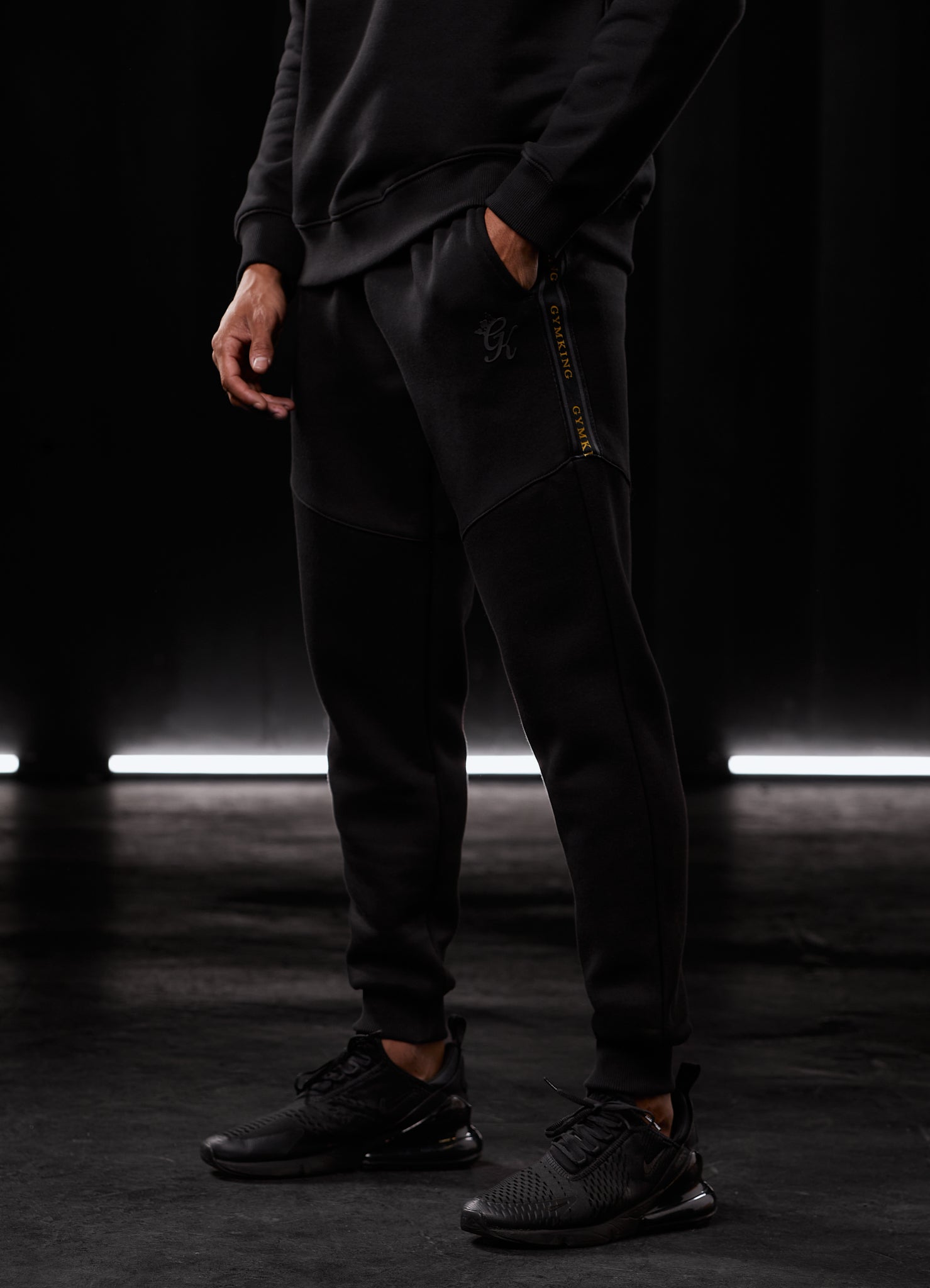 Gym King Premium Taped Jogger - Black/Gold Xxl