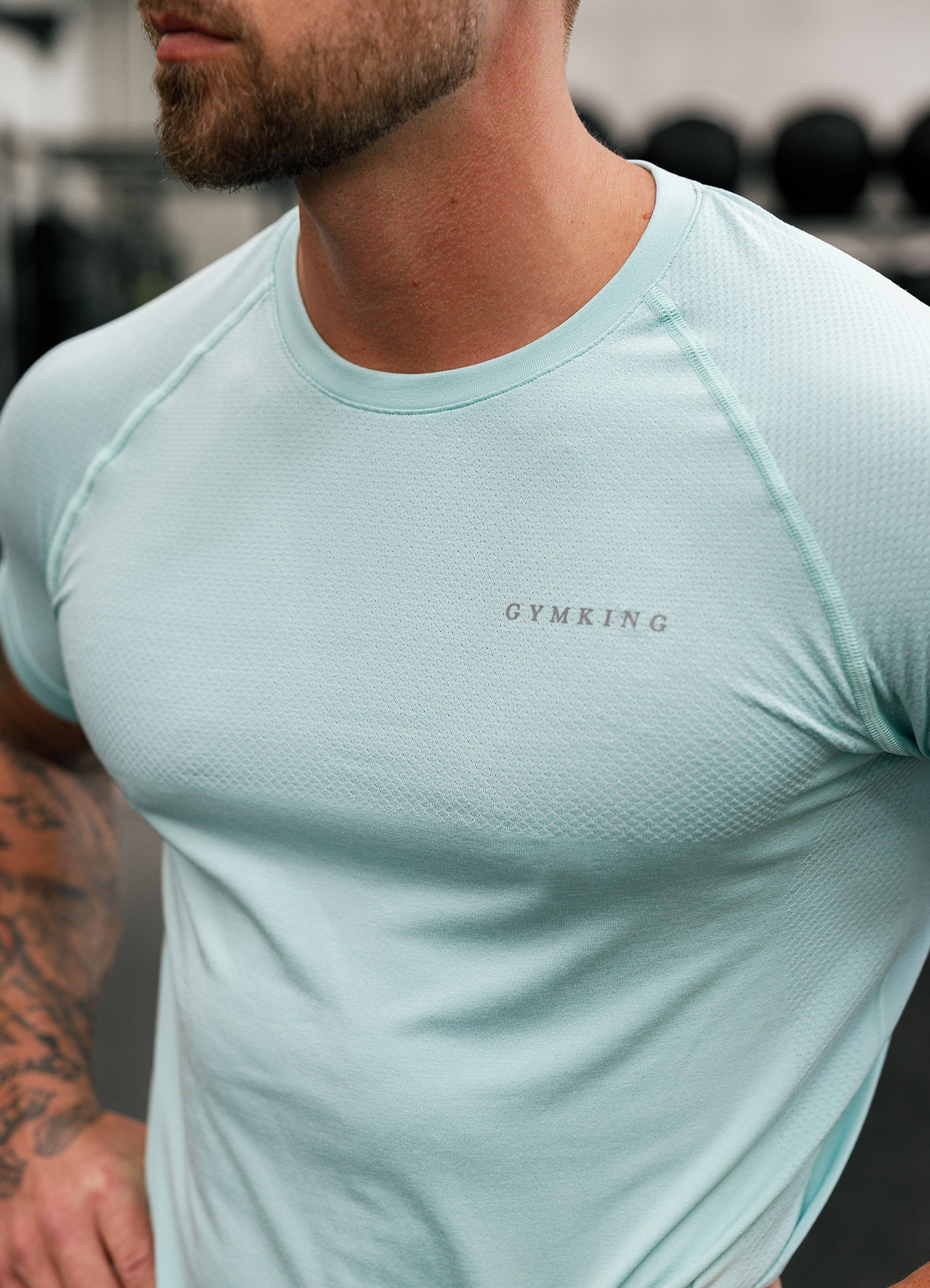 Gym King Seamless Tee - Mineral Green L