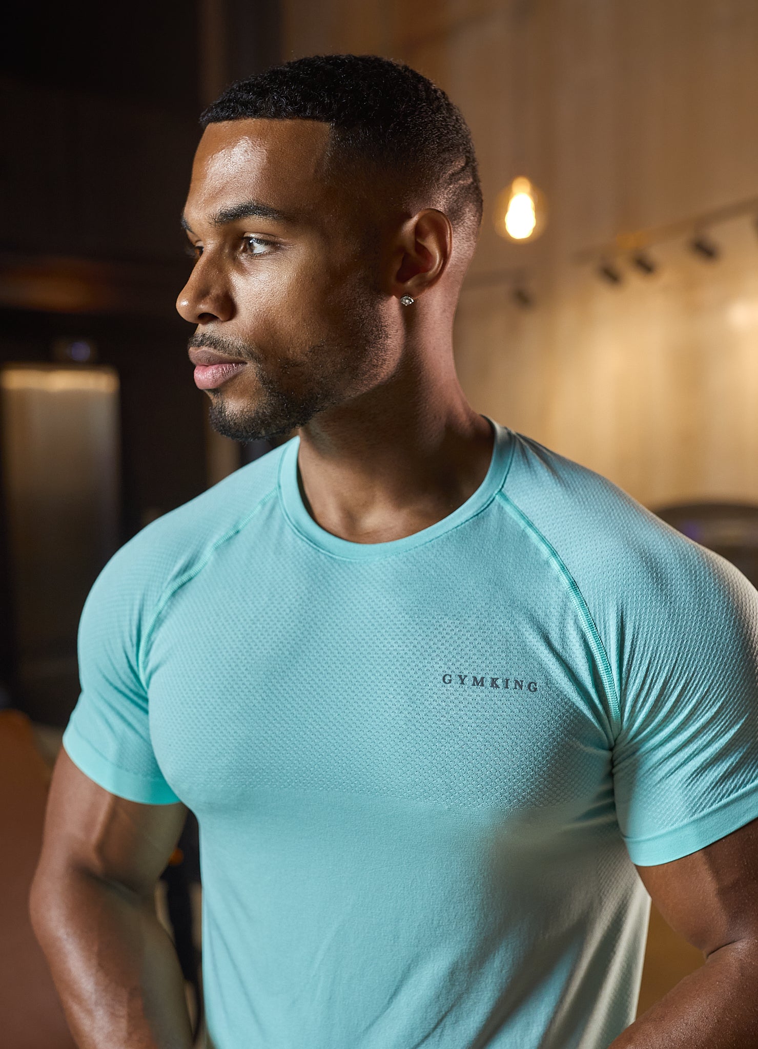 Gym King Seamless Tee - Mineral Green L